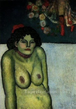 Mujer desnuda sentada 1899 Pablo Picasso Pinturas al óleo